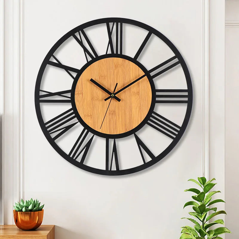 Large Nordic Retro 3D Wall Clock | Roman Numerals Decor