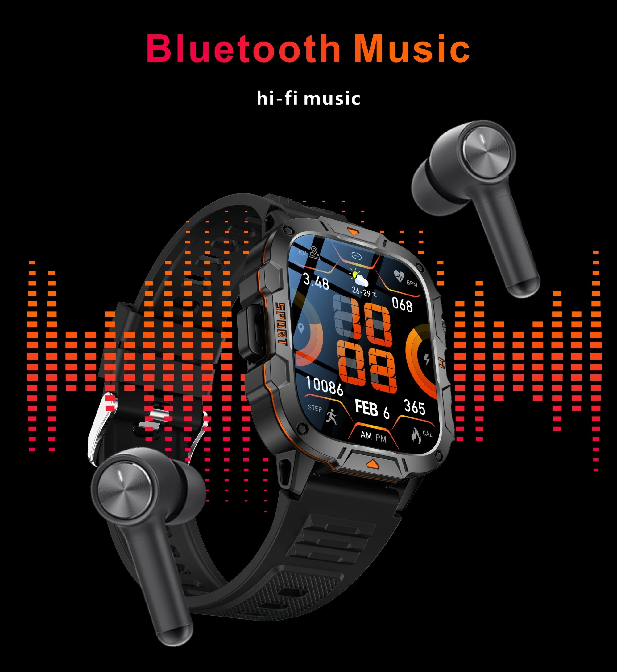 Military-Grade Smartwatch for Men | AMOLED Display | 5ATM Tactical Watch