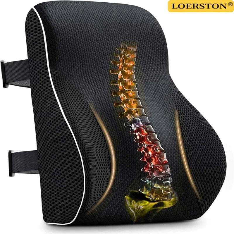 Non-Slip Memory Foam Lumbar Support Pillow for Back Pain Relief