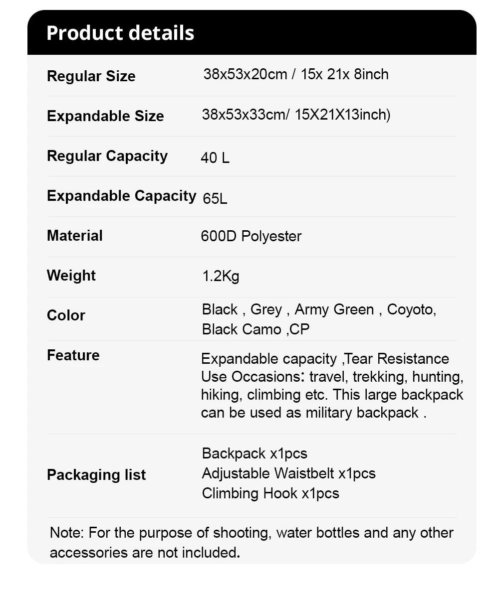 60L Heavy-Duty Tactical Assault Rucksack - Durable Gear for Extreme Conditions