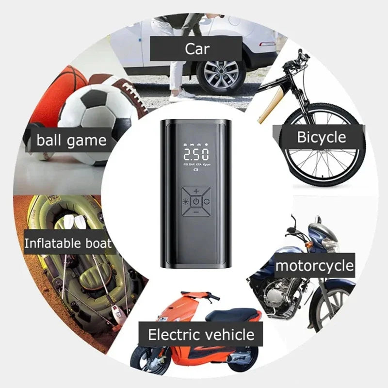YIJU 150psi Wireless Portable Tire Inflator for Cars & Bikes