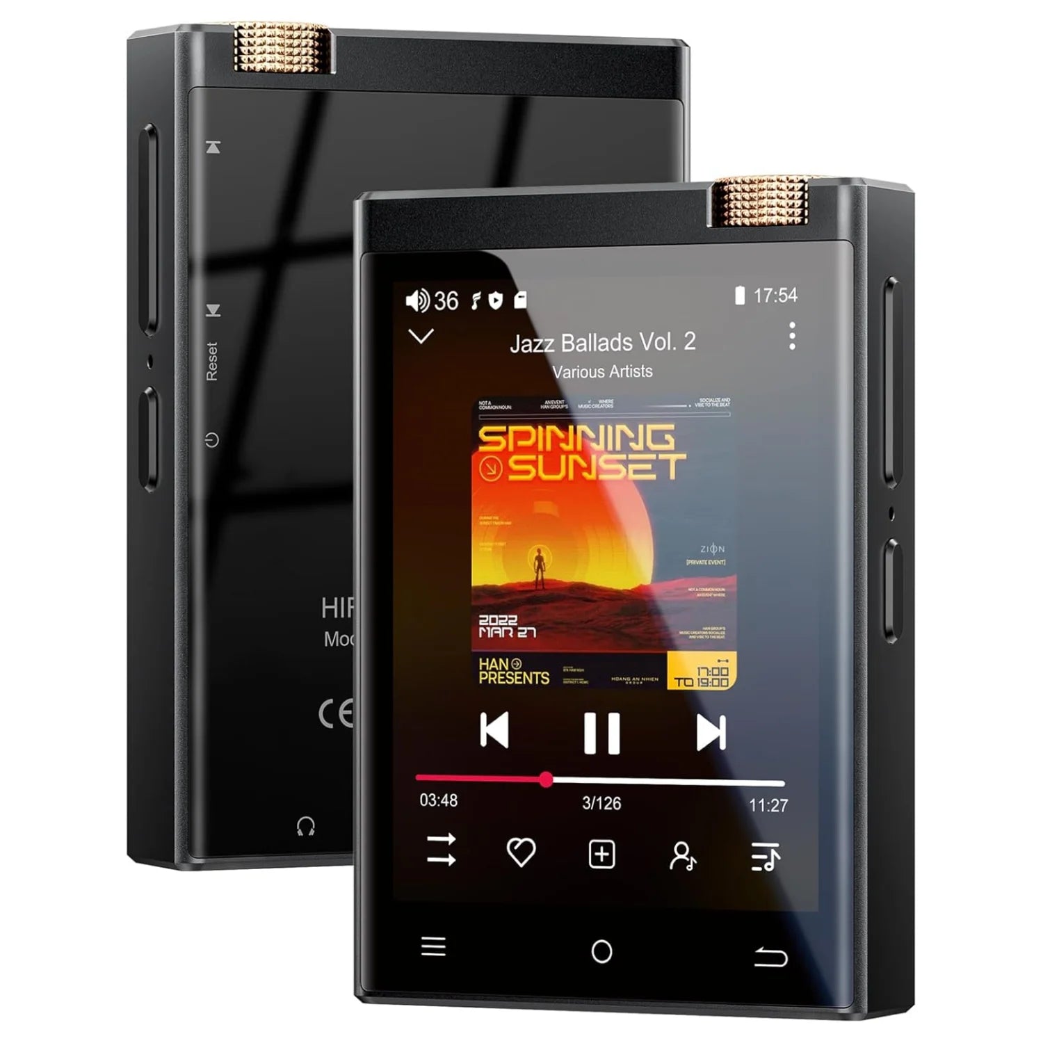 Vabena Hi-Fi MP3 Player - Oilsky Lossless DSD Audio, Bluetooth, WiFi, up to 1TB