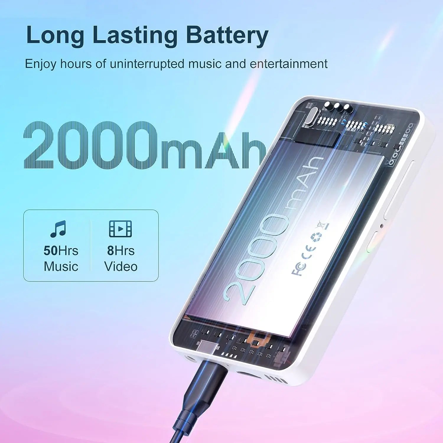 MECHEN Android 9.0 MP3/MP4 Player | Bluetooth, WiFi, Spotify | 512GB Storage - White