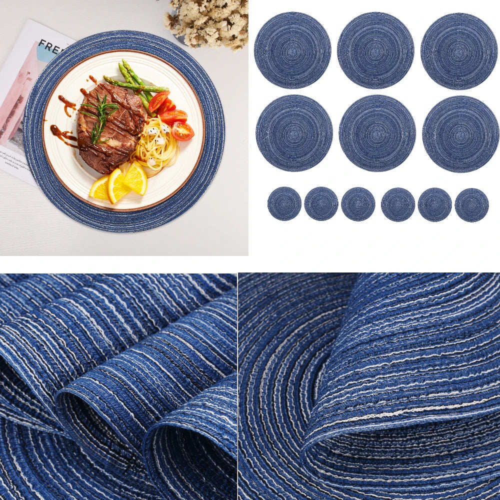 Premium Round Braided Placemats - Set of 6 | Elevate Your Dining Experience