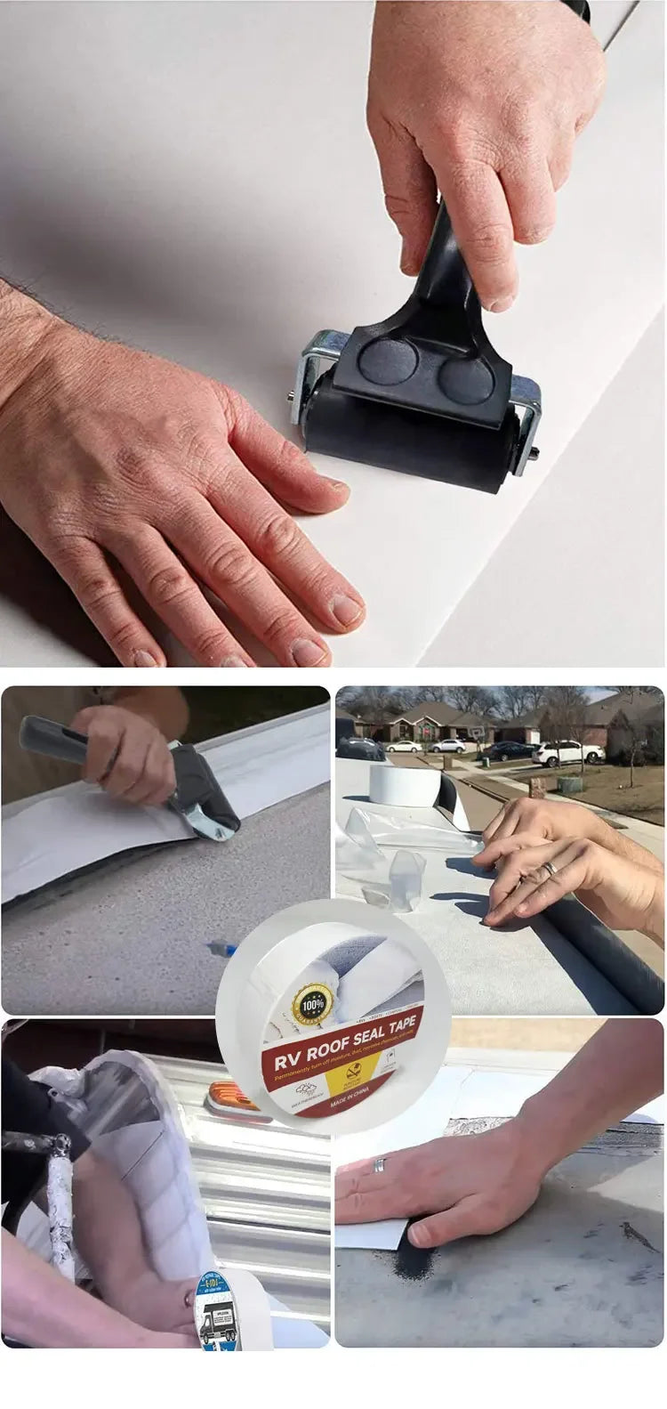 RV Roof Repair Tape - White Waterproof Heavy-Duty Sealant