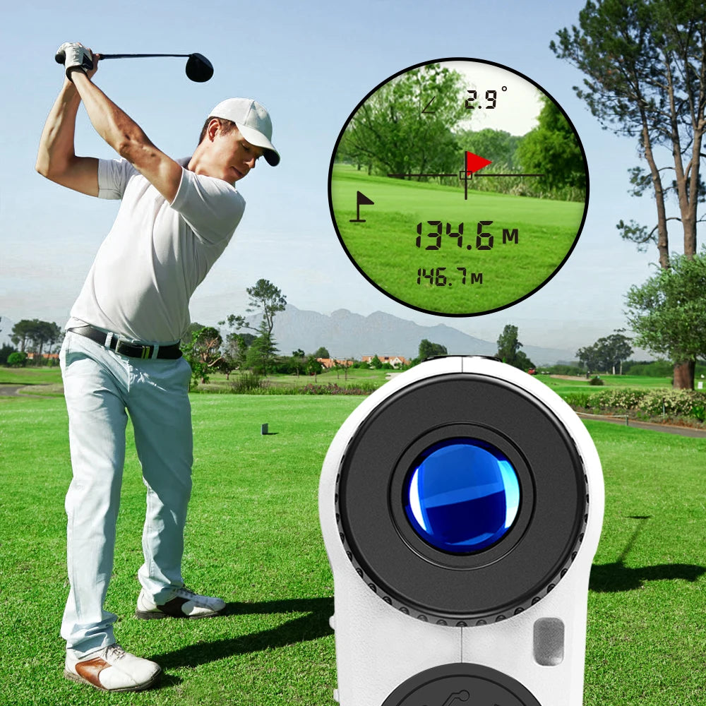 REVASRI Golf Laser Rangefinder - Rechargeable, 6X Magnification, 1000M Range