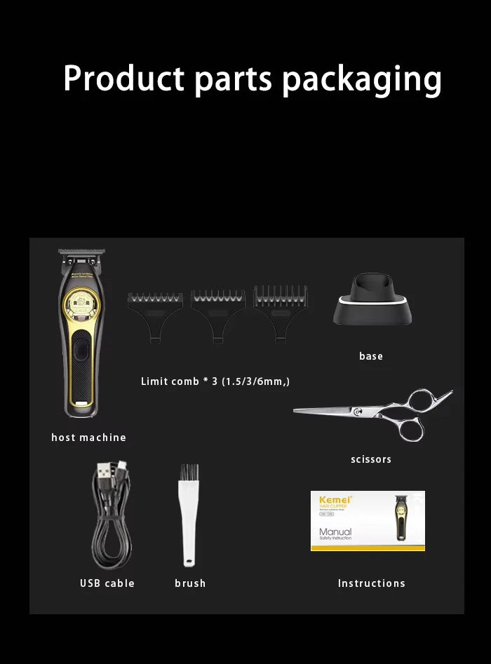 Kemei Professional Cordless Hair Clippers & Trimmer Electric