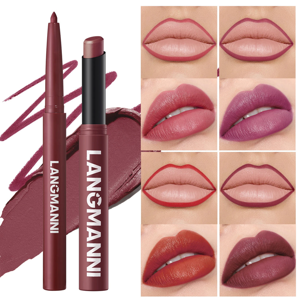 Vabena Waterproof 2-in-1 Lip Liner & Lipstick Set - No Smudge, No Fade