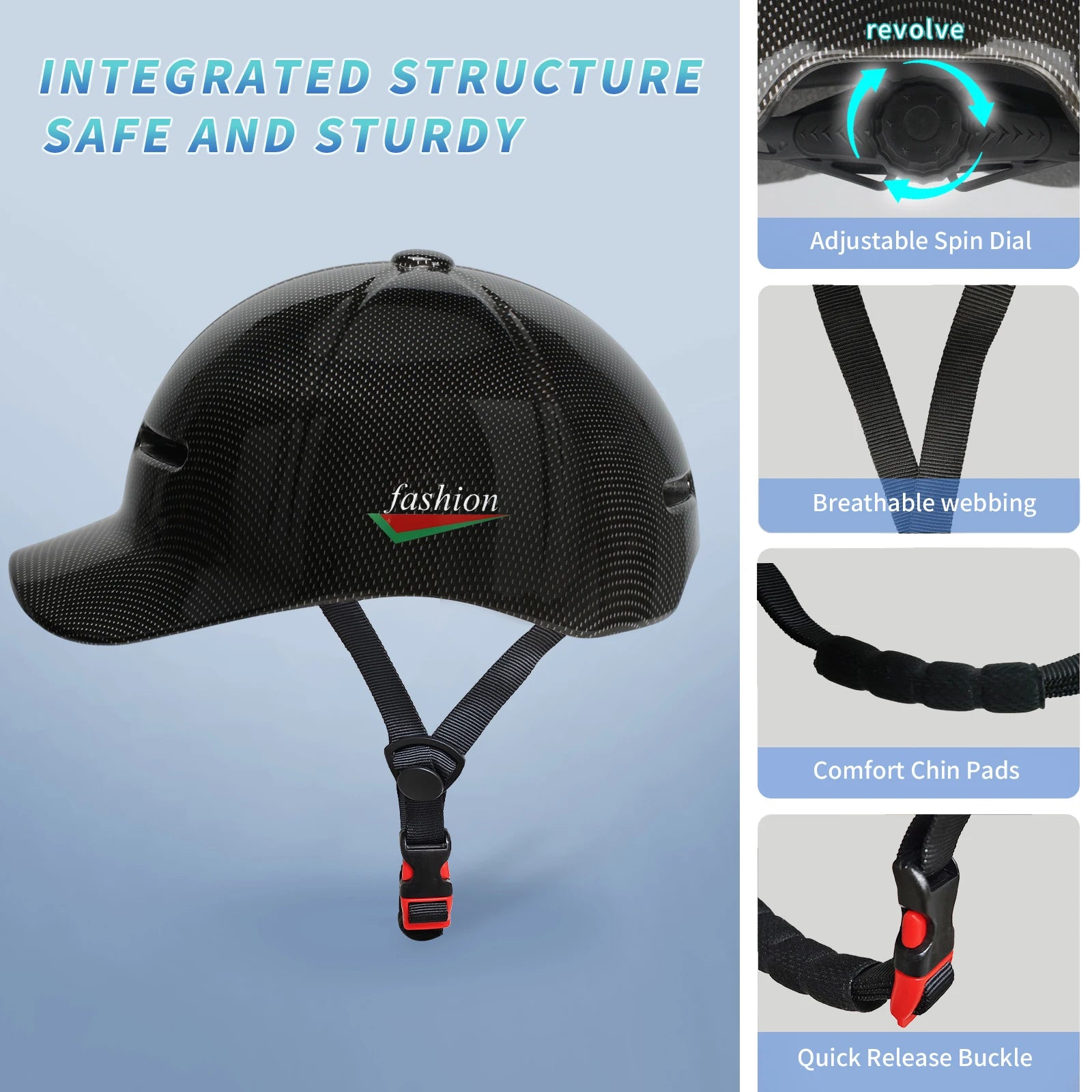 GUDOOK Baseball Cap Bike Helmet - Adult Adjustable Cycling Safety for MTB & Road