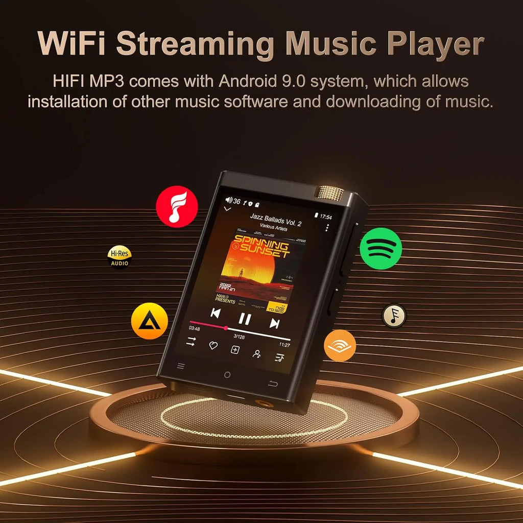 Vabena Hi-Fi MP3 Player - Oilsky Lossless DSD Audio, Bluetooth, WiFi, up to 1TB