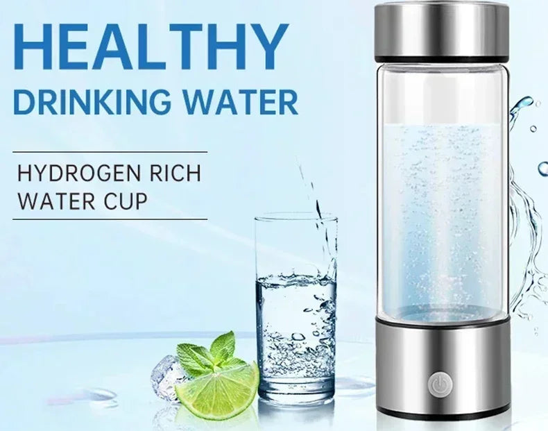 Hydrogen-Rich Water Generator Bottle - Portable Antioxidant Ionizer 420ml