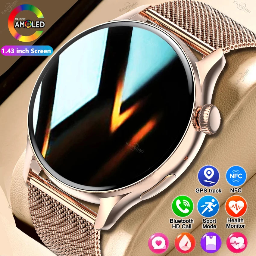 Women's Elegant AMOLED Smartwatch with GPS & Bluetooth Calling