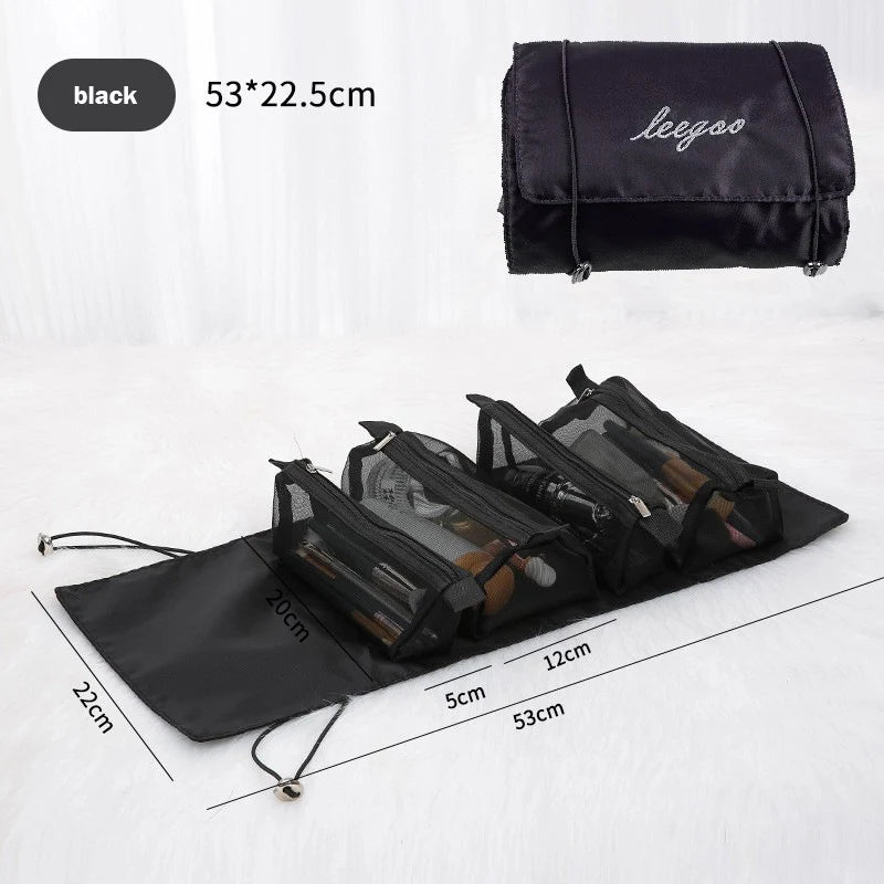 4-in-1 Detachable Travel Cosmetic Bag – Large Capacity Makeup & Toiletry Organizer
