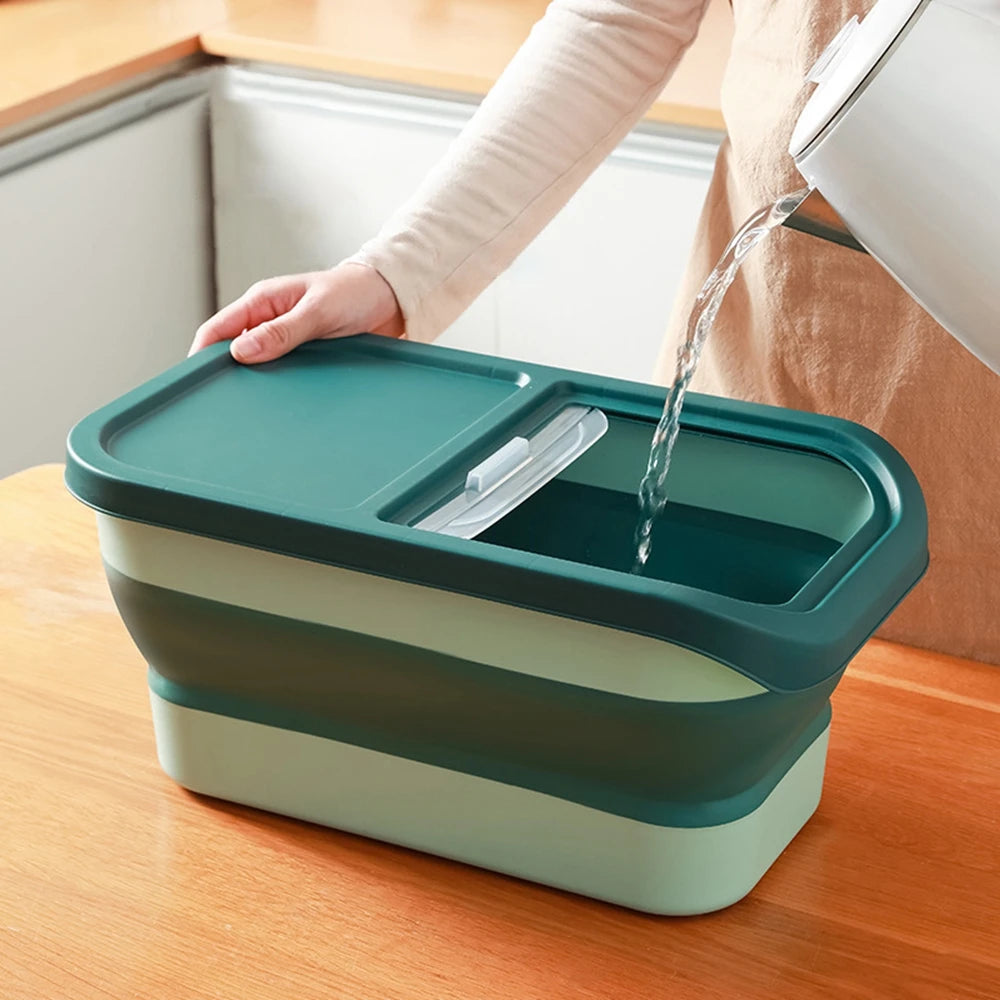 Airtight Collapsible Pet Food Storage Container - 13/33LB Dry Dog Cat Food Box