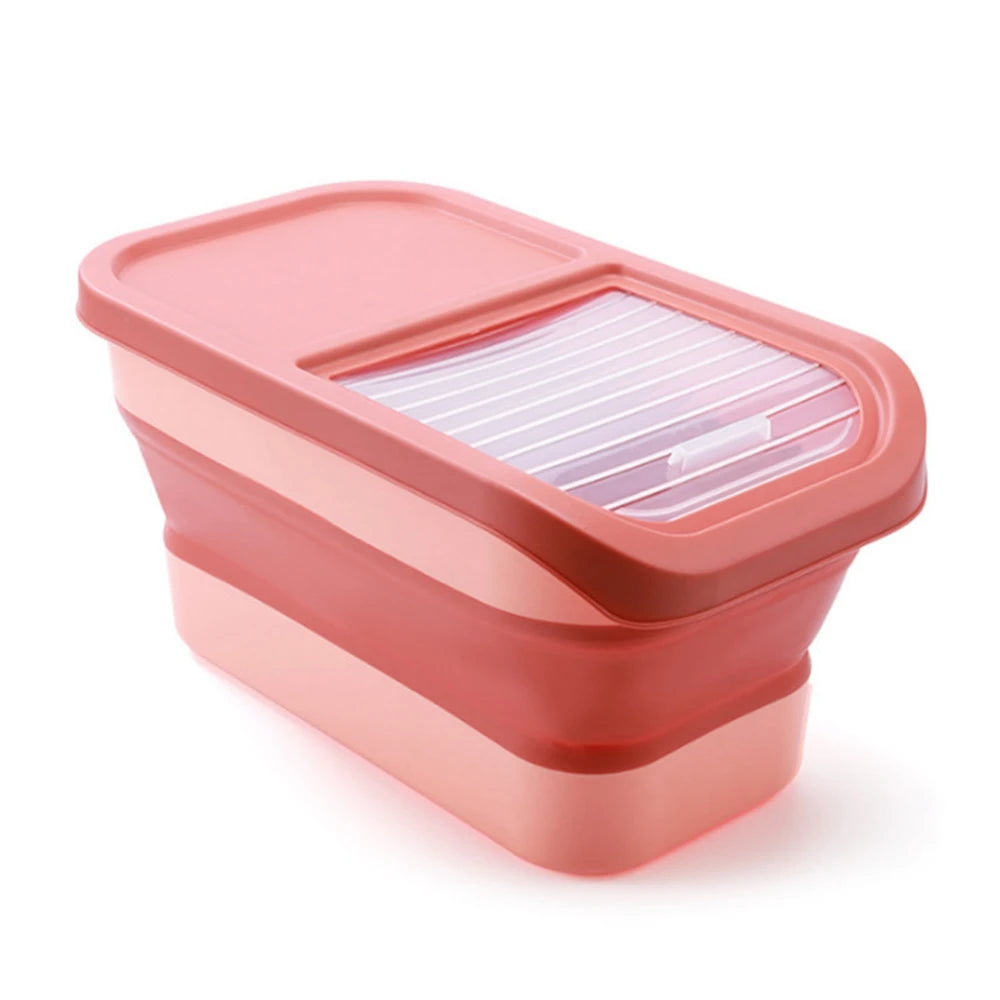 Airtight Collapsible Pet Food Storage Container - 13/33LB Dry Dog Cat Food Box