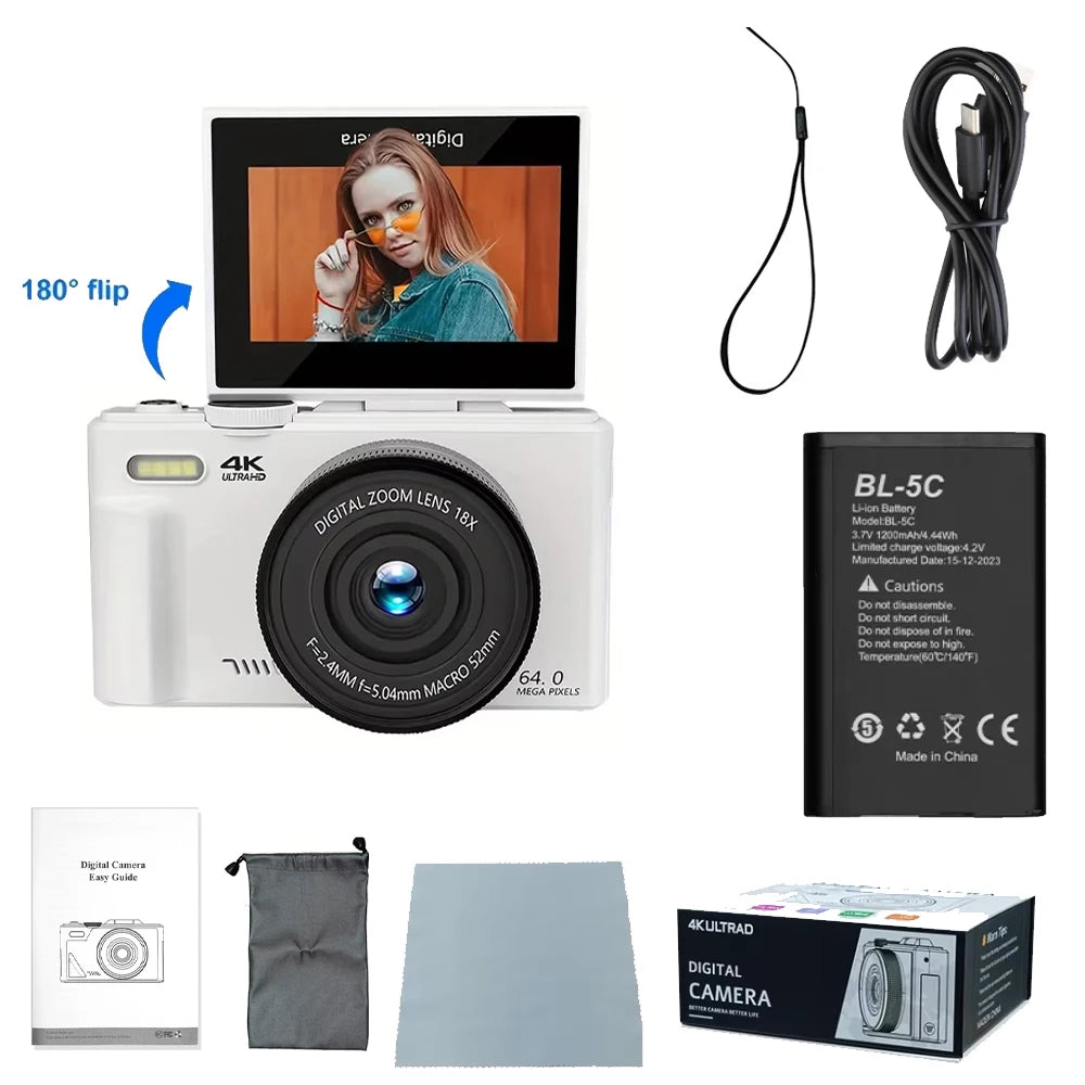 Ourlife AC600 4K 64MP Digital Vlogging Camera