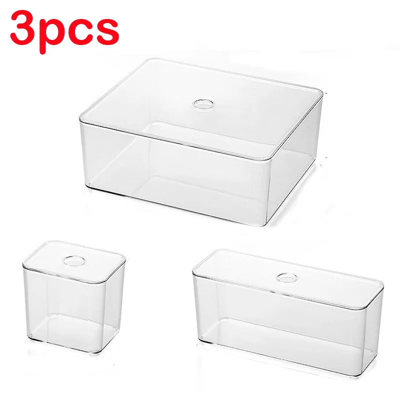 Clear Acrylic Drawer Organizer Sets - Transparent Storage Bins for Stationery & Makeup