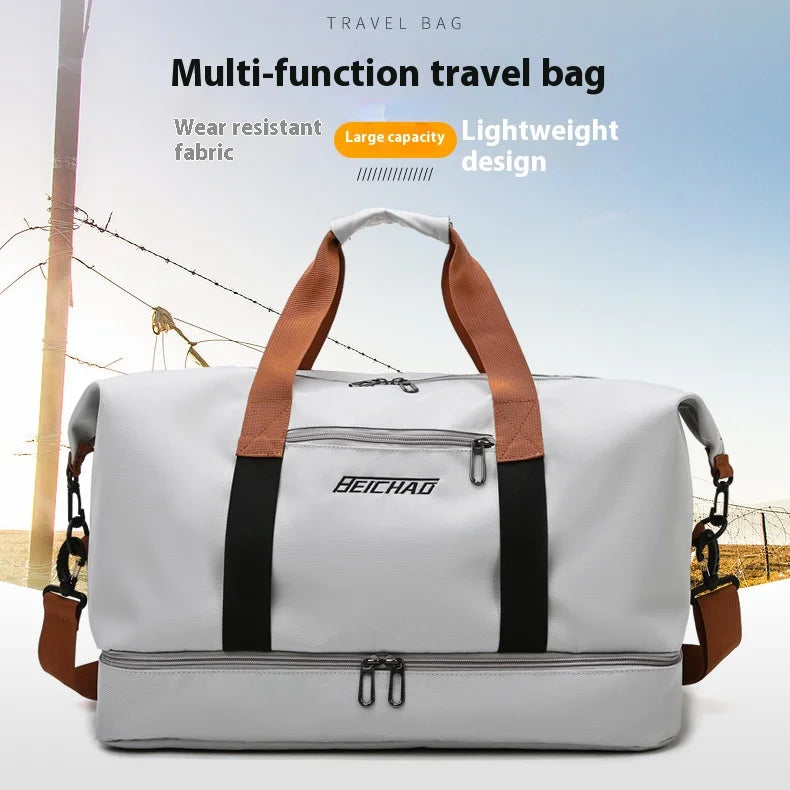 Men's Large Capacity Waterproof Gym Bag - Travel Sports Duffle & Crossbody