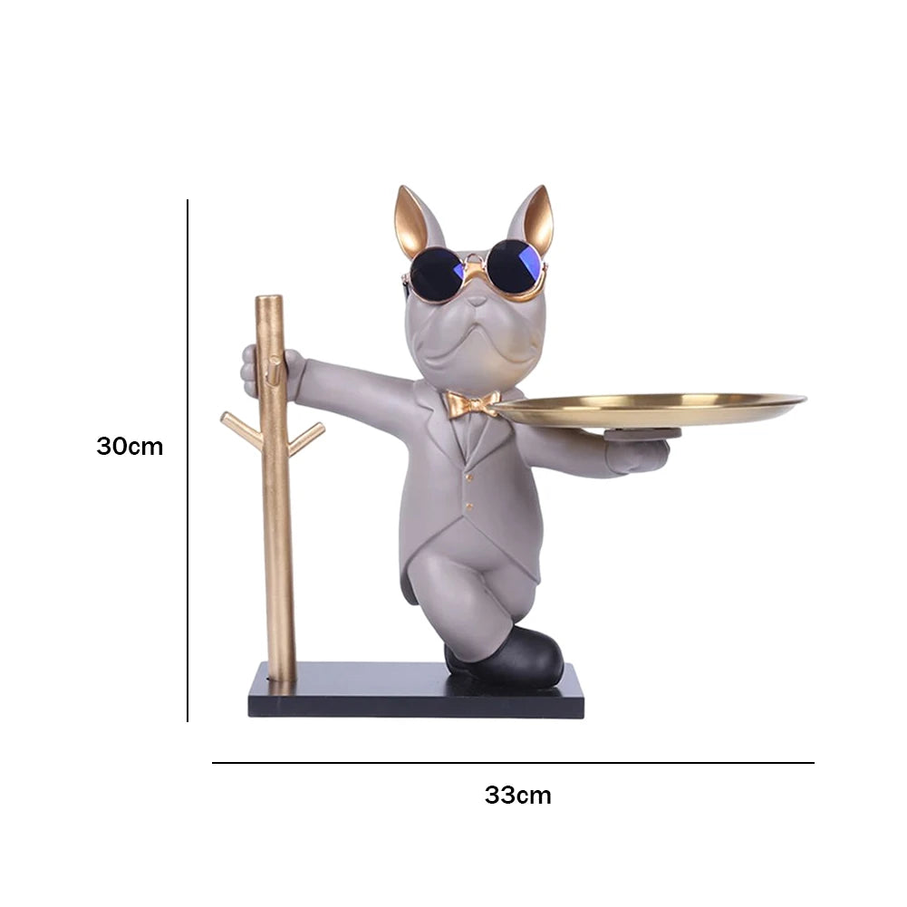 French Bulldog Sculpture with Storage Tray - Key & Coin Holder