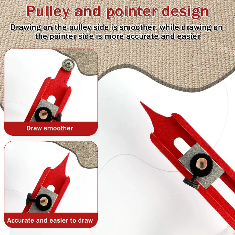 Vabena Contour Gauge Scribe Tool - Profile Duplicator & Woodworking Ruler