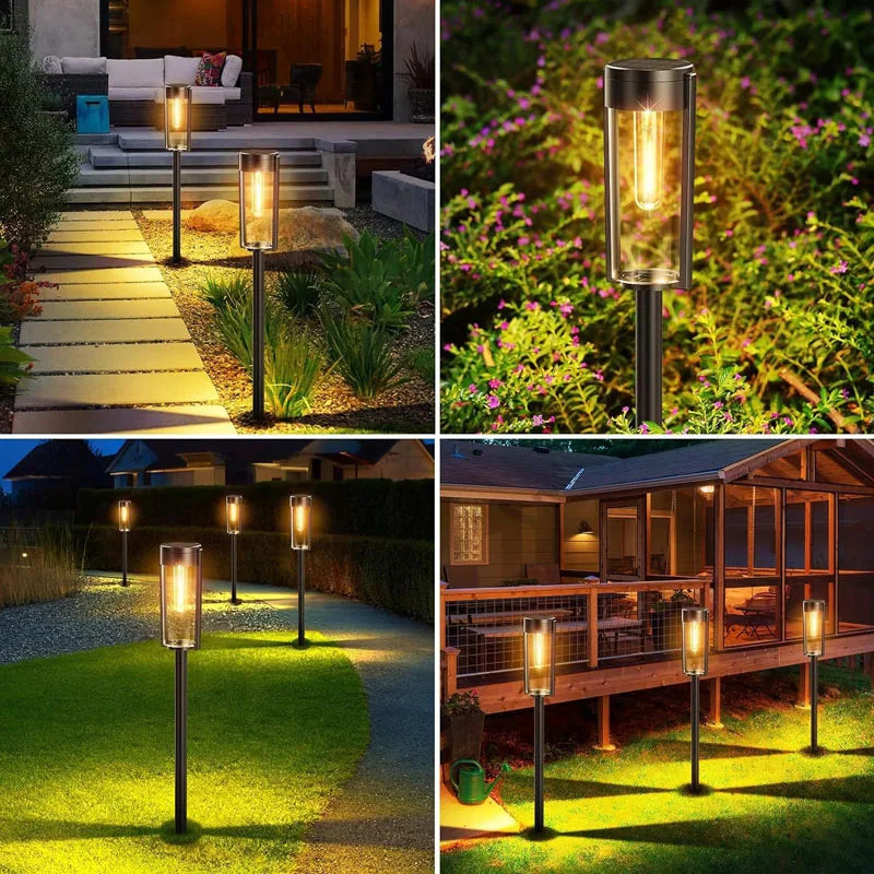 Retro Solar Pathway Lights | Warm Garden LED Decor