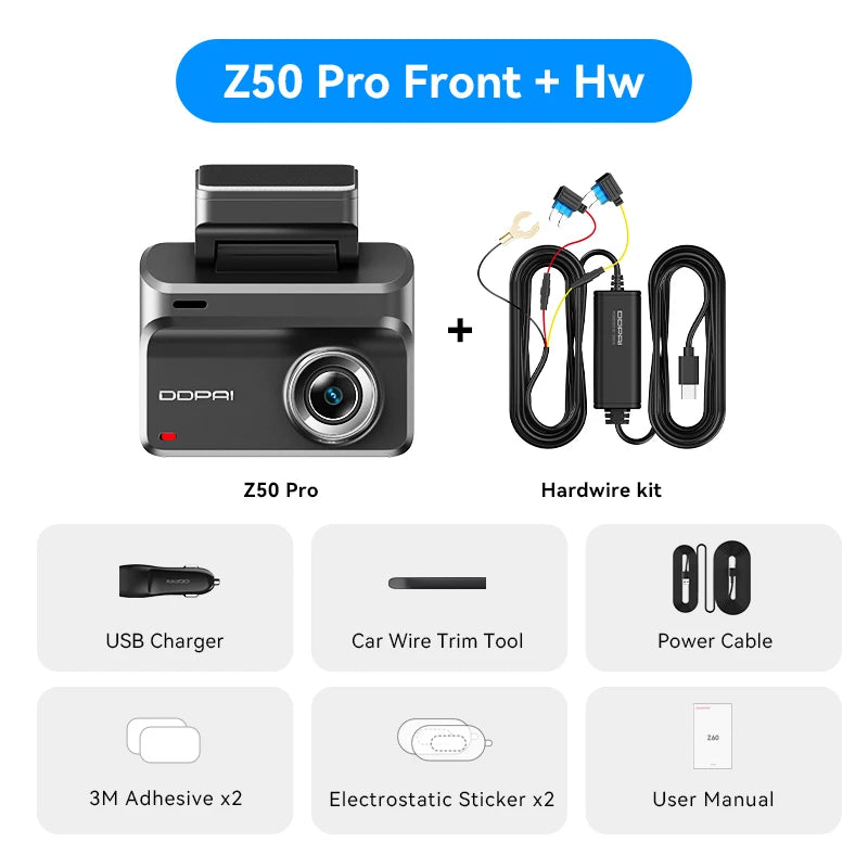 DDPAI Z50 Pro 4K Dash Cam with GPS, ADAS & Night Vision