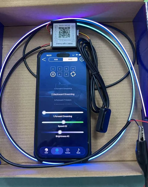 RGB LED Car Ambient Light Kit - APP Control Streamer Atmosphere Lamp