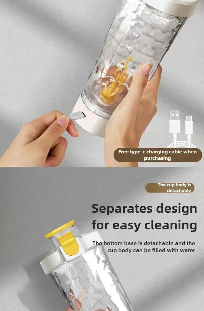 650ml Electric Protein Shaker Bottle - Automatic Mixer for Smooth Drinks