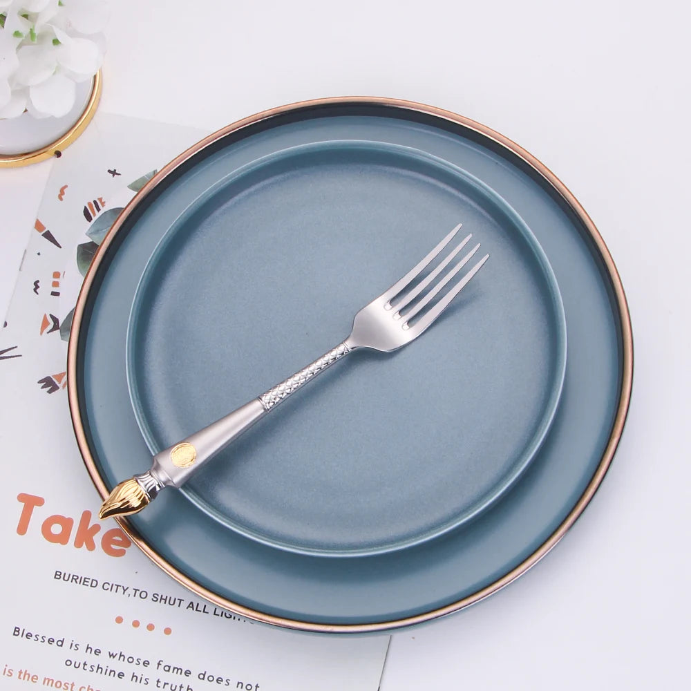 Luxury Vintage Stainless Steel Cutlery Set - Elegant Dining