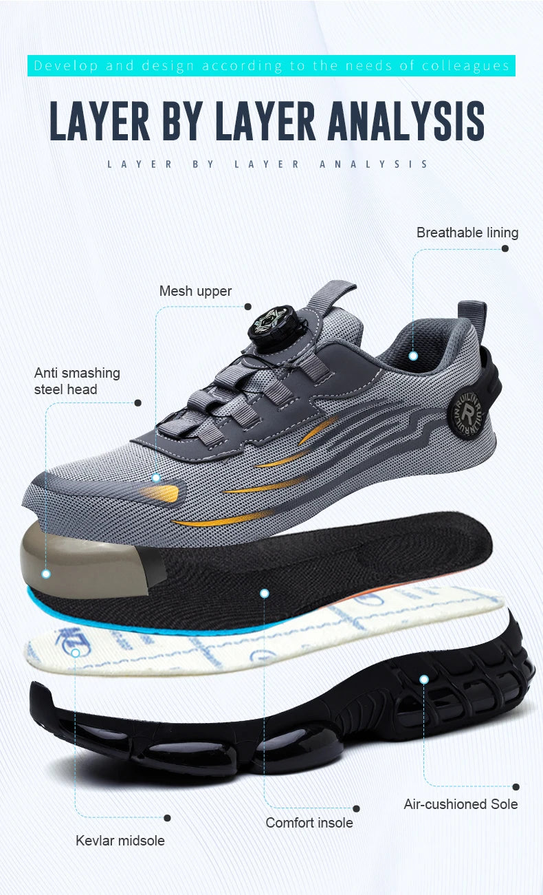 Manlegu Tough Safety Shoes - Ultimate Slip Resistance & Protection