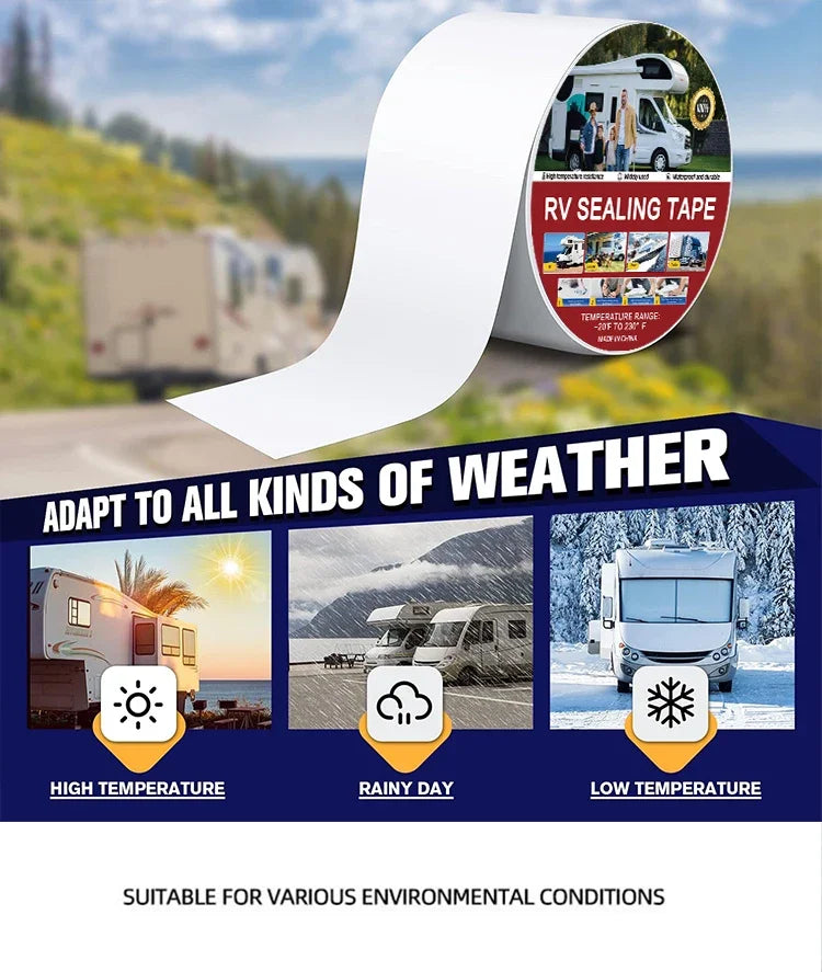 RV Roof Repair Tape - White Waterproof Heavy-Duty Sealant
