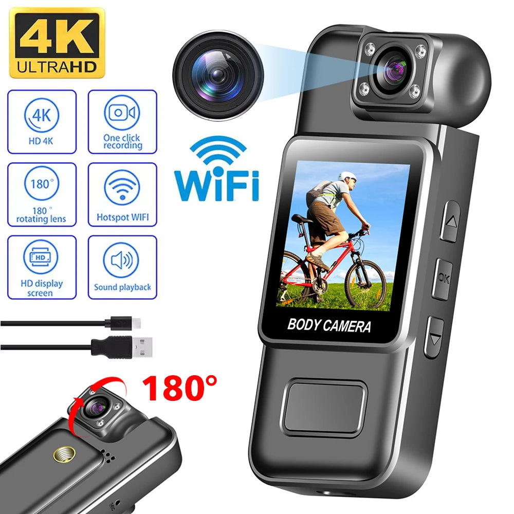Mini 4K HD WiFi Body Camera | Wearable Security Recorder