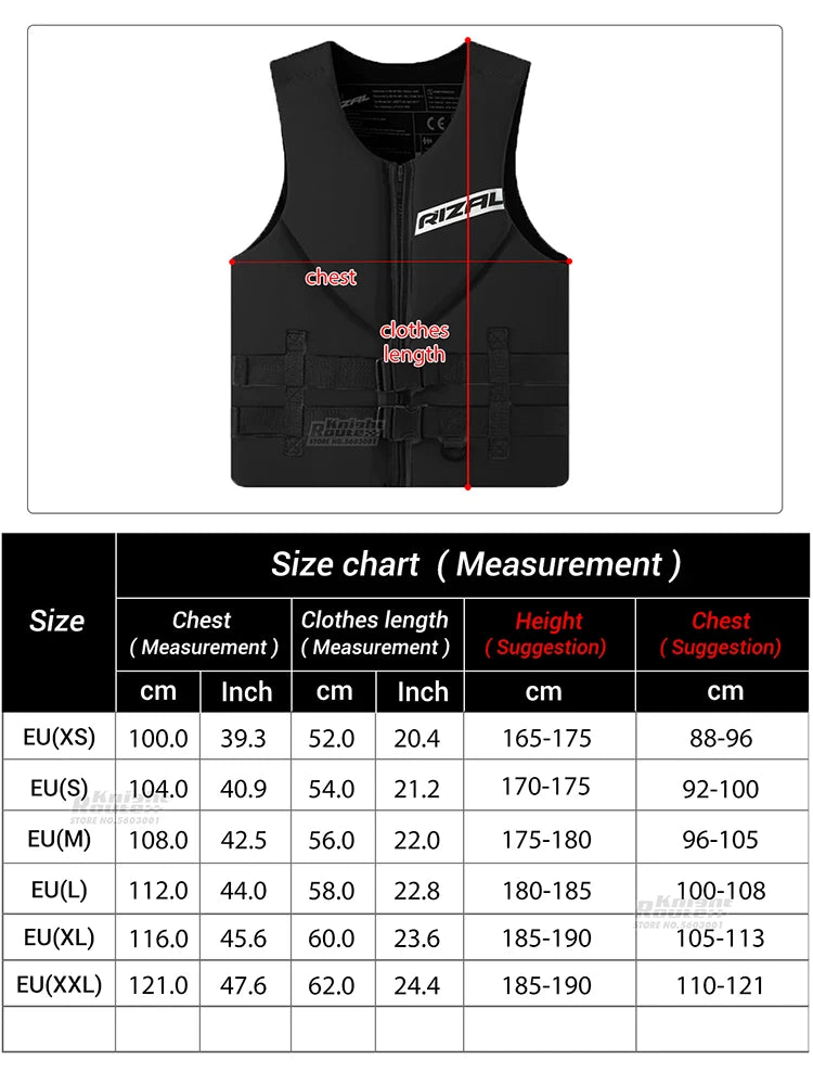 RIZAL Slim Fit Buoyancy Vest for Water Sports - Kayaking, Surfing, Paddleboarding