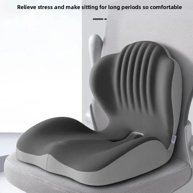 Ergonomic Memory Foam Seat Cushion with Lumbar Support | Office & Car Back Pain Relief