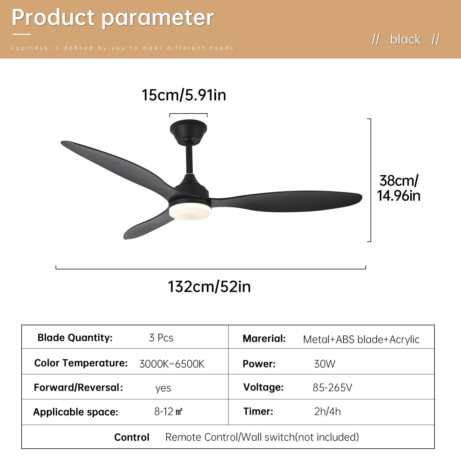 Low Profile Ceiling Fan with Light & Remote | 25"/42"/52" Indoor/Outdoor