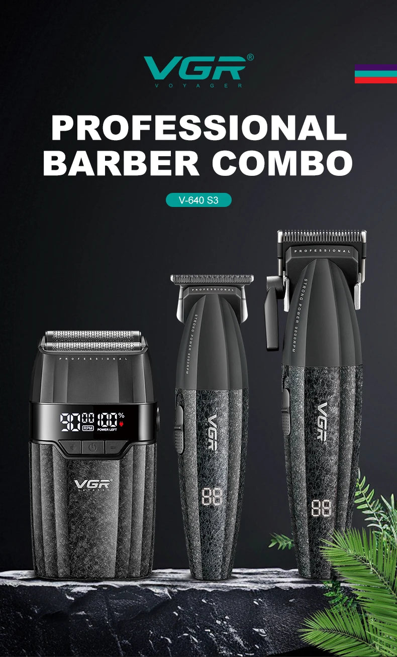 VGR Professional Cordless Hair Trimmer - Electric Clippers