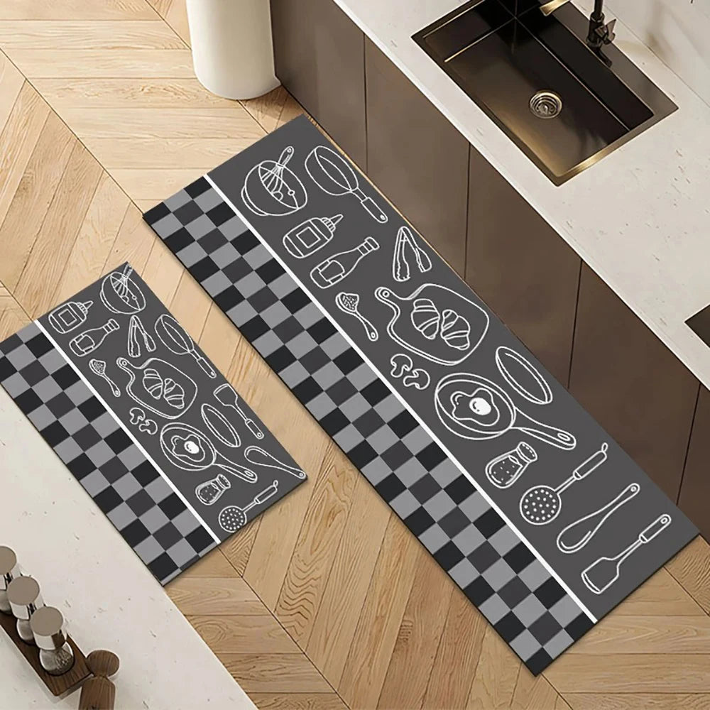 Non-Slip Crystal Velvet Kitchen Mat & Rugs for Living Room, Bedroom & Entryway