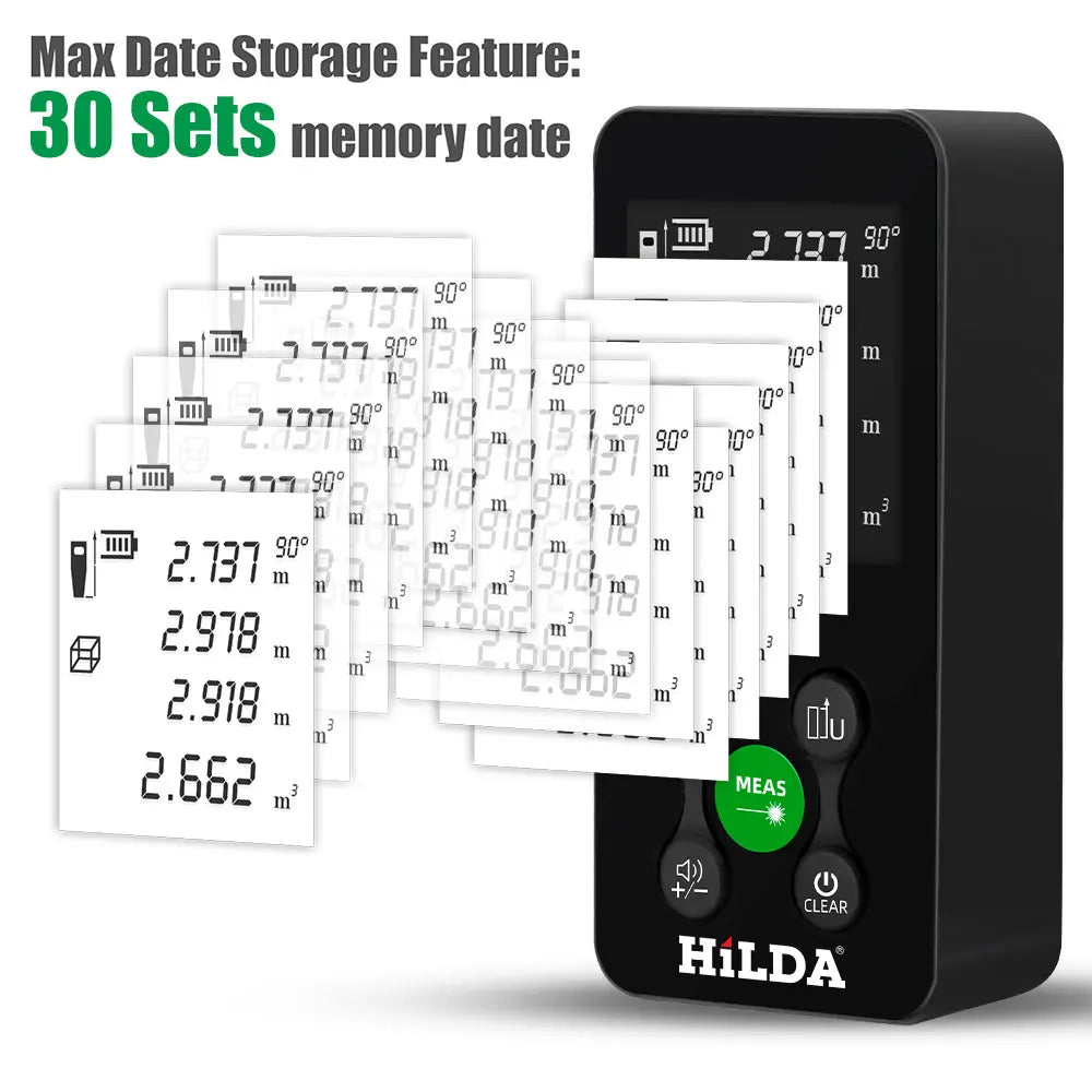 HILDA Laser Rangefinder | Digital Red/Green Light Distance Meter 50M-120M