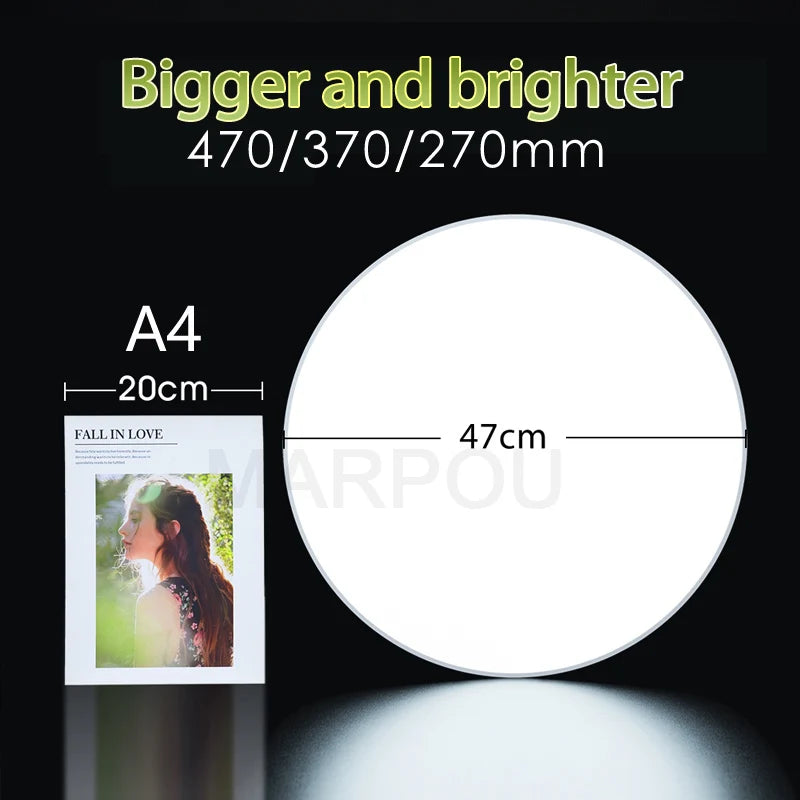 MARPOU Large LED Ceiling Lamp - Modern Bright Illumination for Bedroom