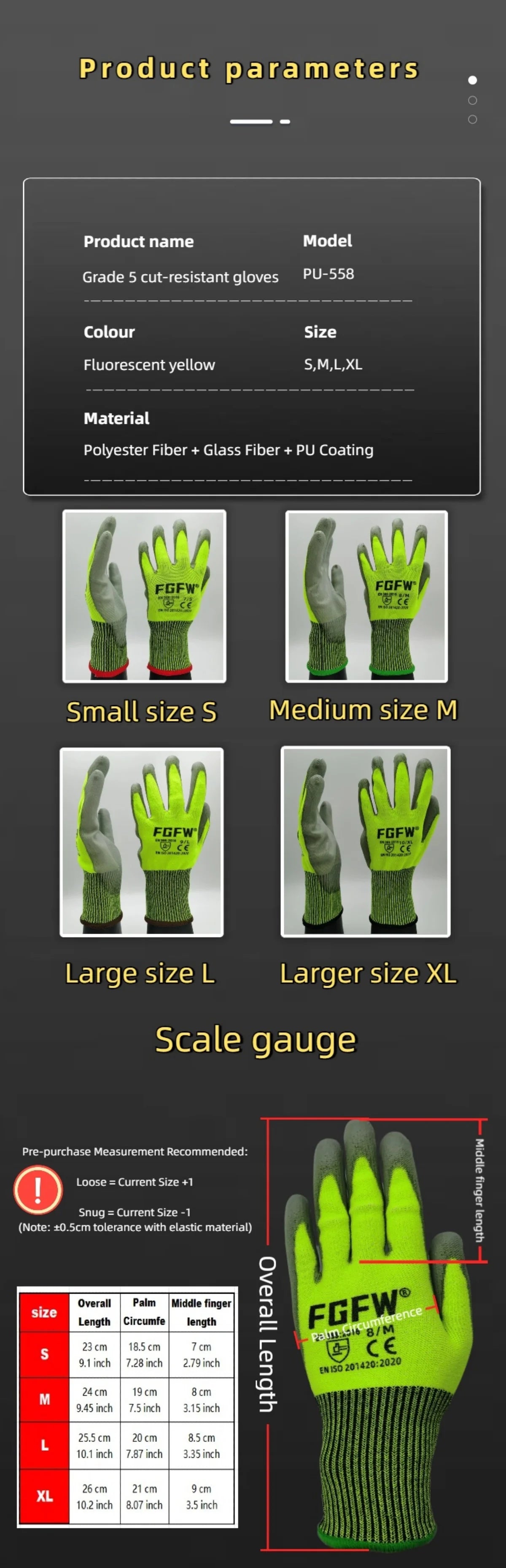 10 Pairs Military-Grade Level C Cut Resistant Gloves EN388 Certified for Industrial Use