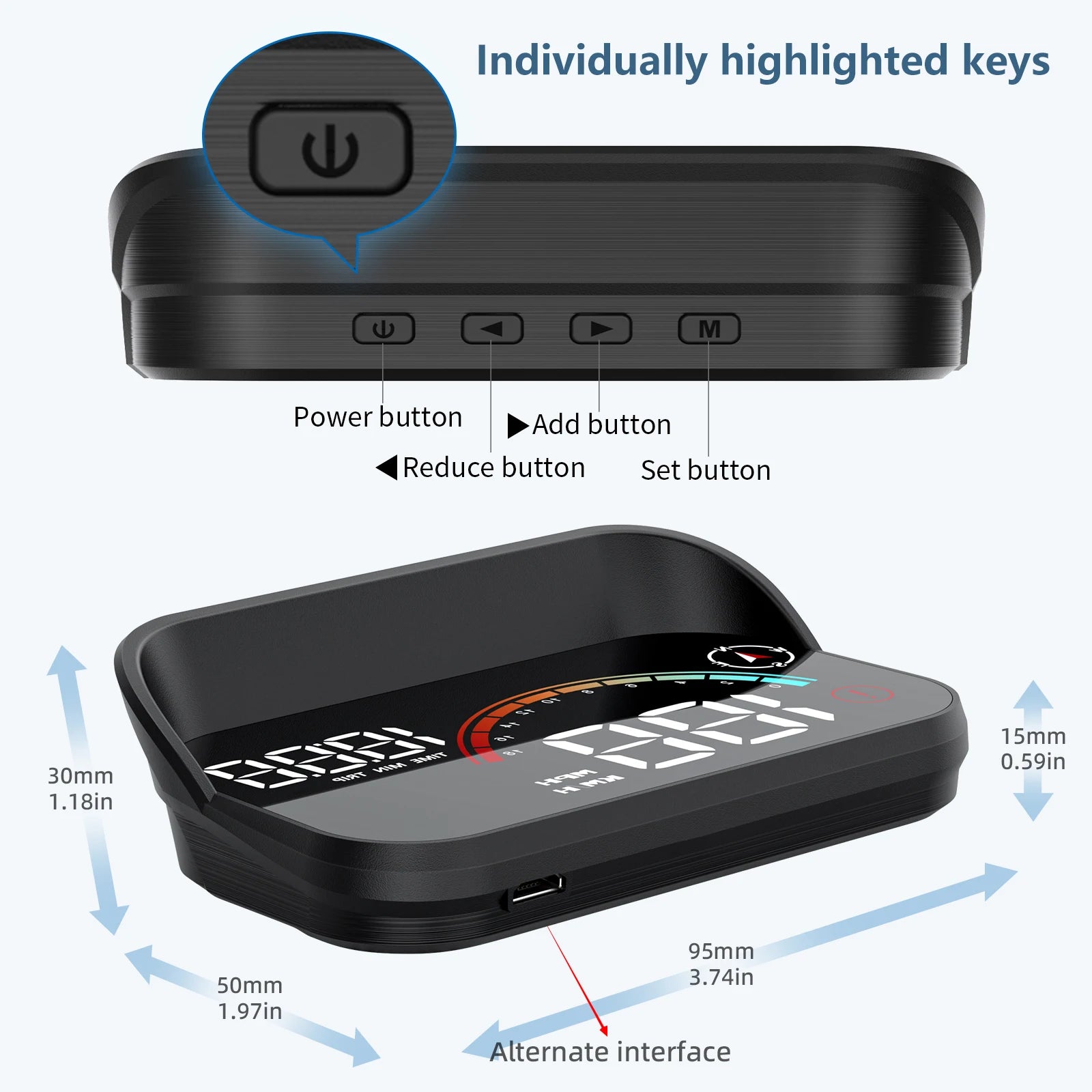 M22 Car HUD Head Up Display | Universal GPS Speedometer Projector