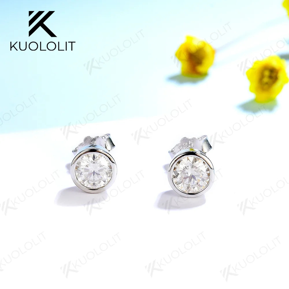 Kuololit Lab Grown Diamond Engagement Earrings - 18K/14K/925 Studs