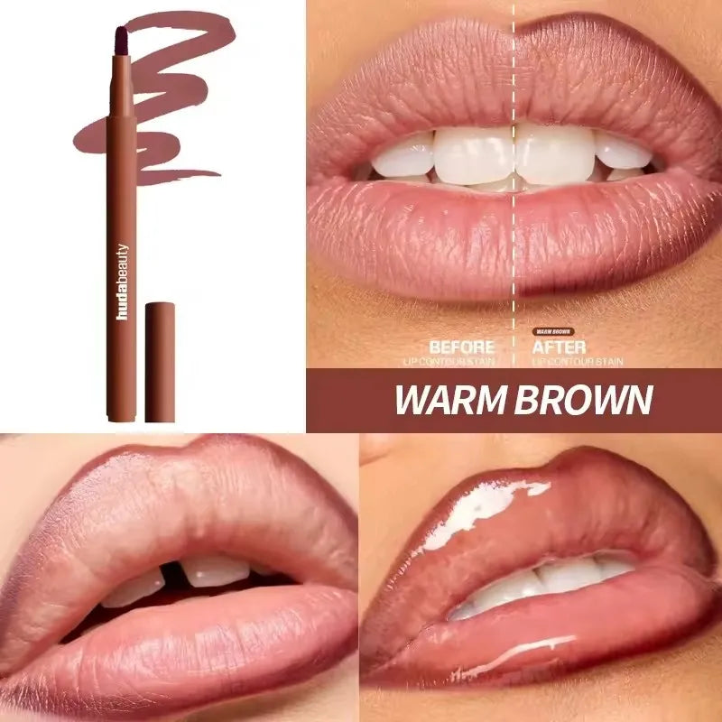 Vabena Velvet Brown Lip Liner Pencil - Matte, Waterproof & Non-Stick Lip Contour