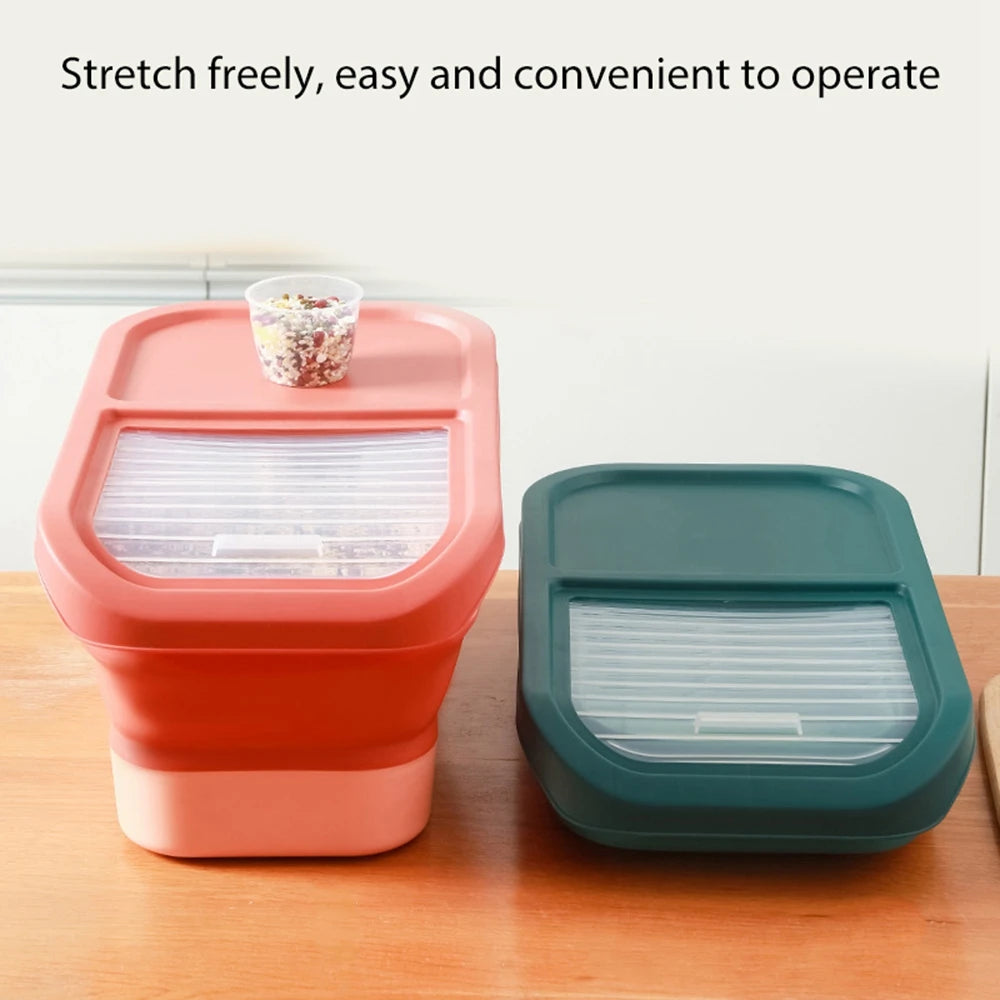 Airtight Collapsible Pet Food Storage Container - 13/33LB Dry Dog Cat Food Box