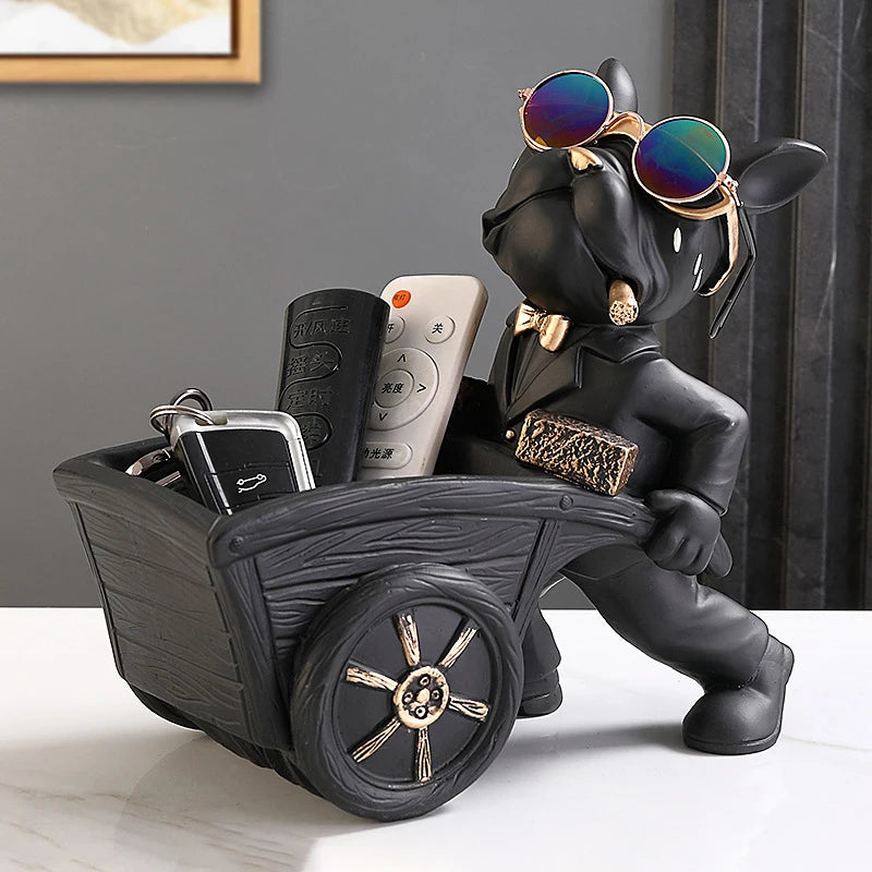 Vabena Elegant Resin Dog Statue with Storage - Home Decor Accent