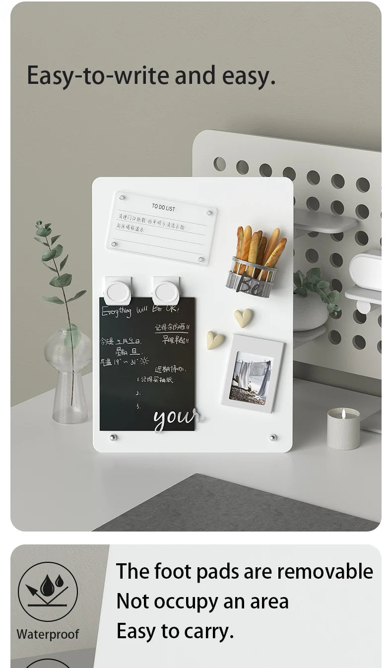 Magnetic Desk Bulletin Board with Stand & Clamp | Tabletop Display