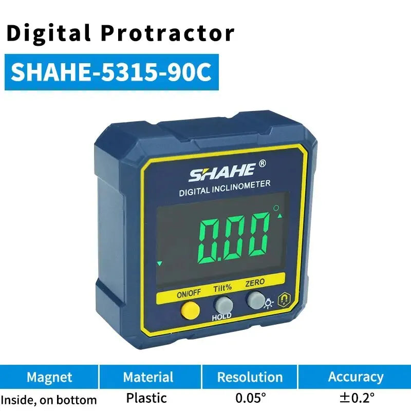 SHAHE Digital Angle Gauge & Protractor with Magnetic Base & Backlight