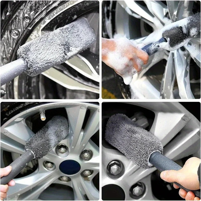 11pcs Car Cleaning Kit with Tire Brush & Microfiber Gloves