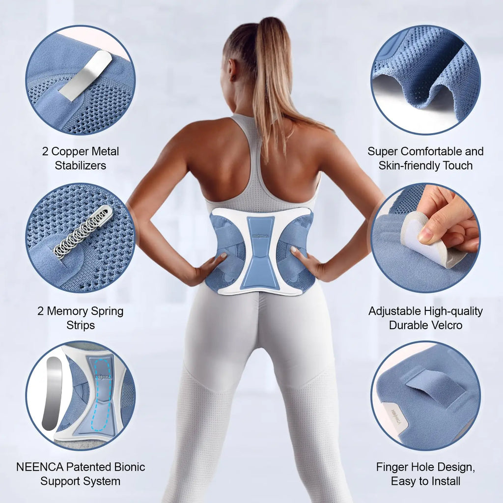 NEENCA Back Support Brace - Adjustable Lumbar Pain Relief Belt for Sciatica & Injuries