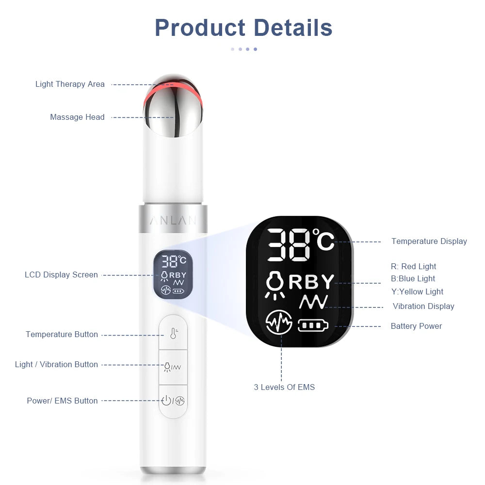 ANLAN Electric Eye Massager | Microcurrent Skin Lifting, Wrinkle & Dark Circle Remover